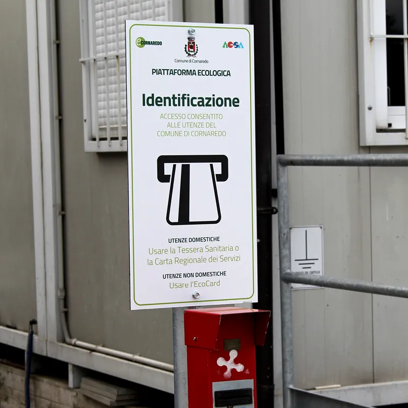 Cartello Piattaforma ecologica - Identificazione